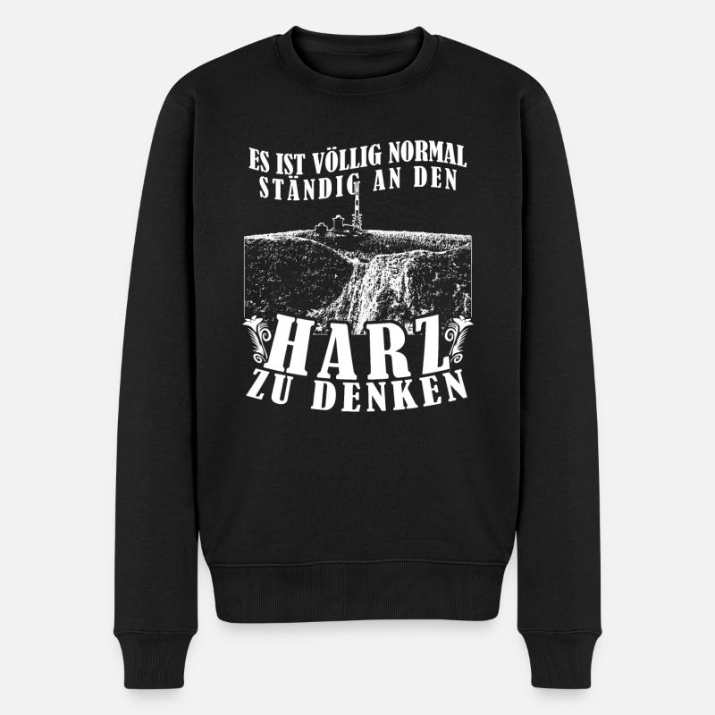 Harz Harzer Wandern Brocken - Männer Premium Bio Pullover - Schwarz