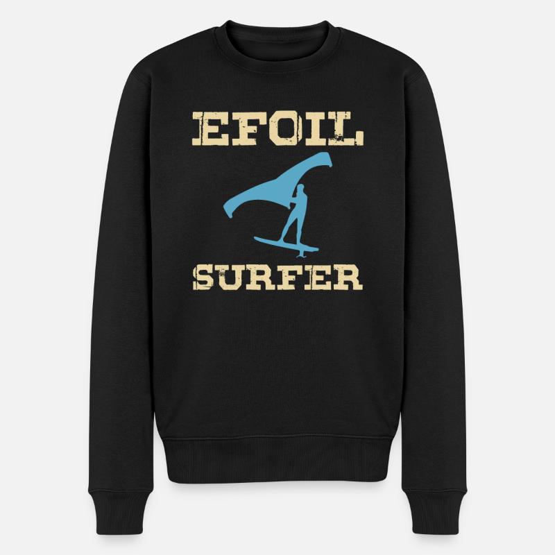 Efoil Surfer Electric Surfboard Hydrofoil Wingfoil - Männer Premium Bio Pullover - Schwarz