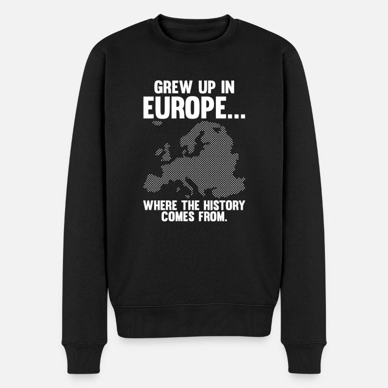 Europäischer Geschichte Spruch für Lehrer und - Männer Premium Bio Pullover - Schwarz