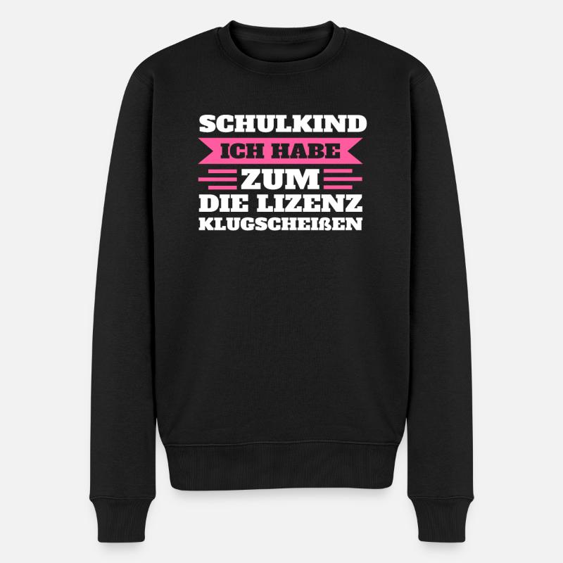 Schulkind Schulanfang Einschulung Geschenk - Männer Premium Bio Pullover - Schwarz