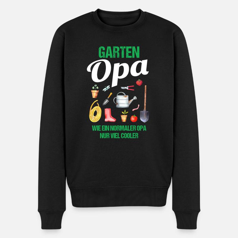 Garten Opa Lustiger Spruch Geschenk Herren - Männer Premium Bio Pullover - Schwarz