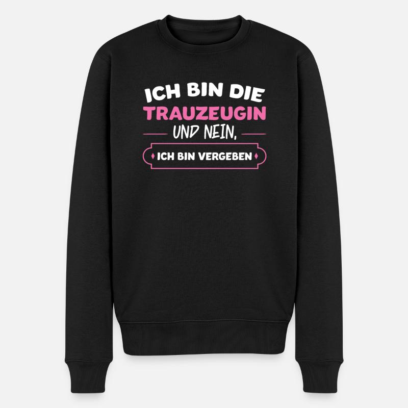 Trauzeugin Hochzeit Brautjunger Geschenk - Männer Premium Bio Pullover - Schwarz