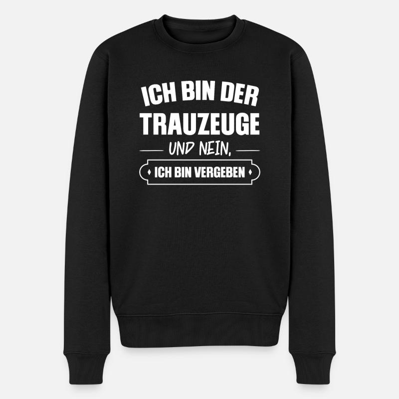 Trauzeuge Hochzeit JGA Geschenk - Männer Premium Bio Pullover - Schwarz