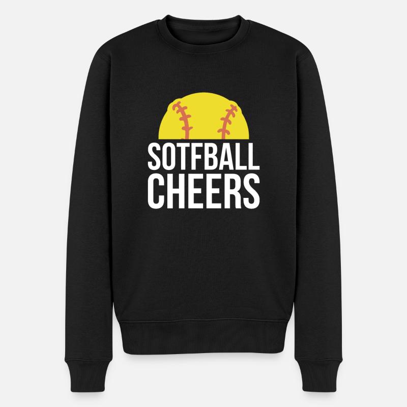 Softball Cheers Geschenk - Männer Premium Bio Pullover - Schwarz