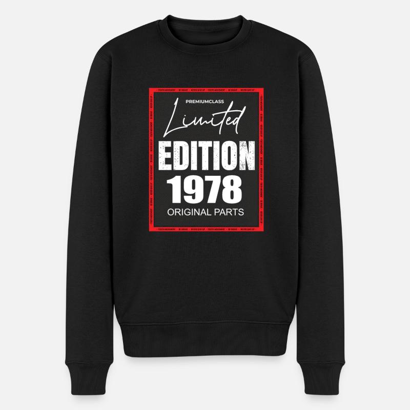 Limited Edition 1978 - Männer Premium Bio Pullover - Schwarz