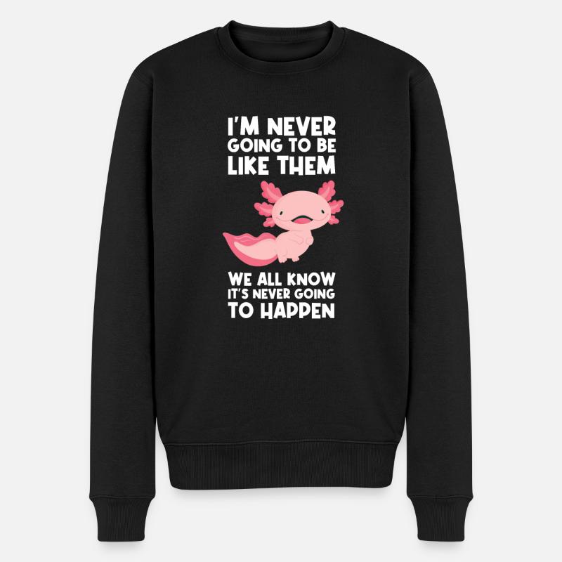 Axolotel Axolotl-Liebhaber Axolotls Geschenk - Männer Premium Bio Pullover - Schwarz