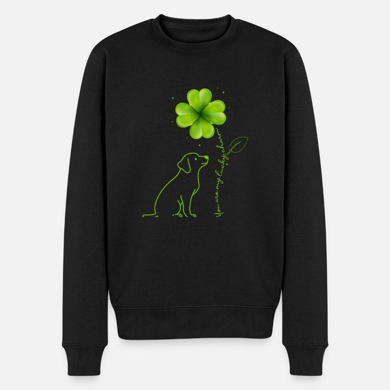 You Are My Lucky Charm Labrador Kleeblatt - Männer Premium Bio Pullover - Schwarz