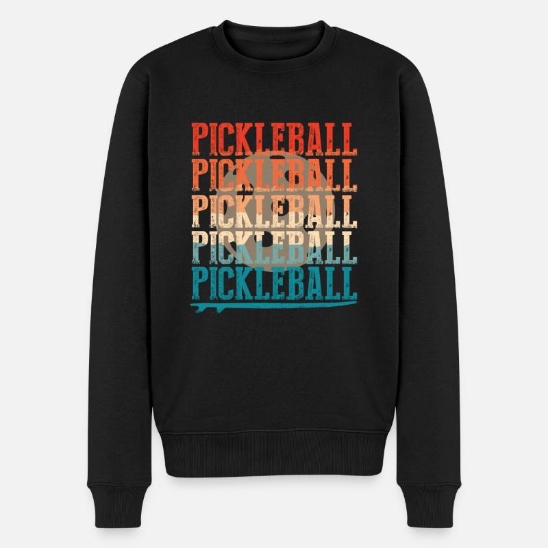 Pickleball - Männer Premium Bio Pullover - Schwarz