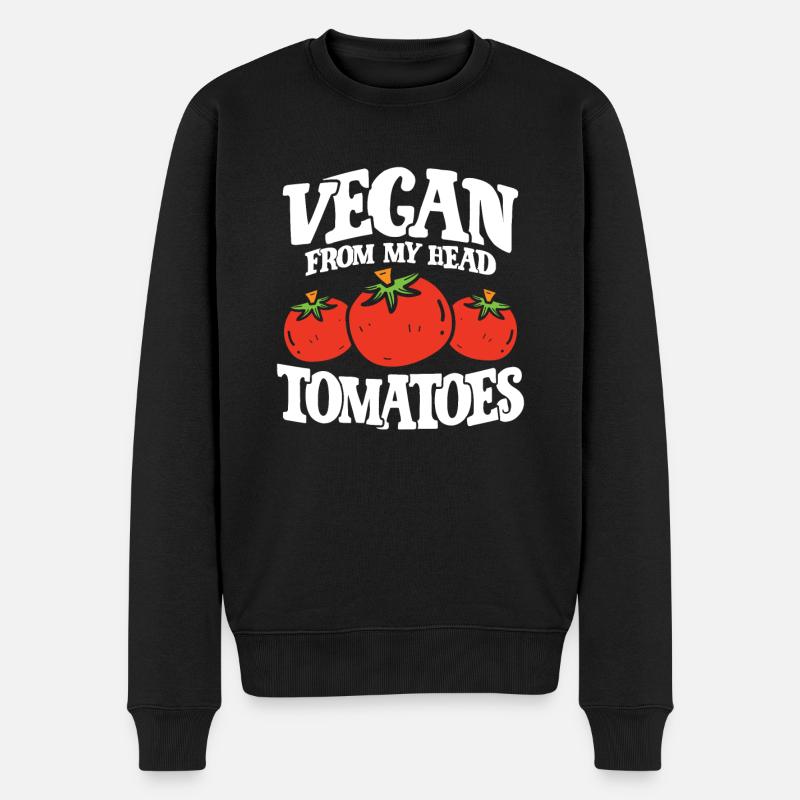 Tomates de tête végétaliennes - Pull Premium bio Homme - noir