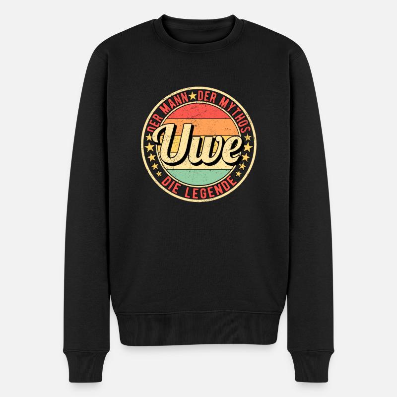 Uwe Der Mann Der Mythos Die Legende - Männer Premium Bio Pullover - Schwarz