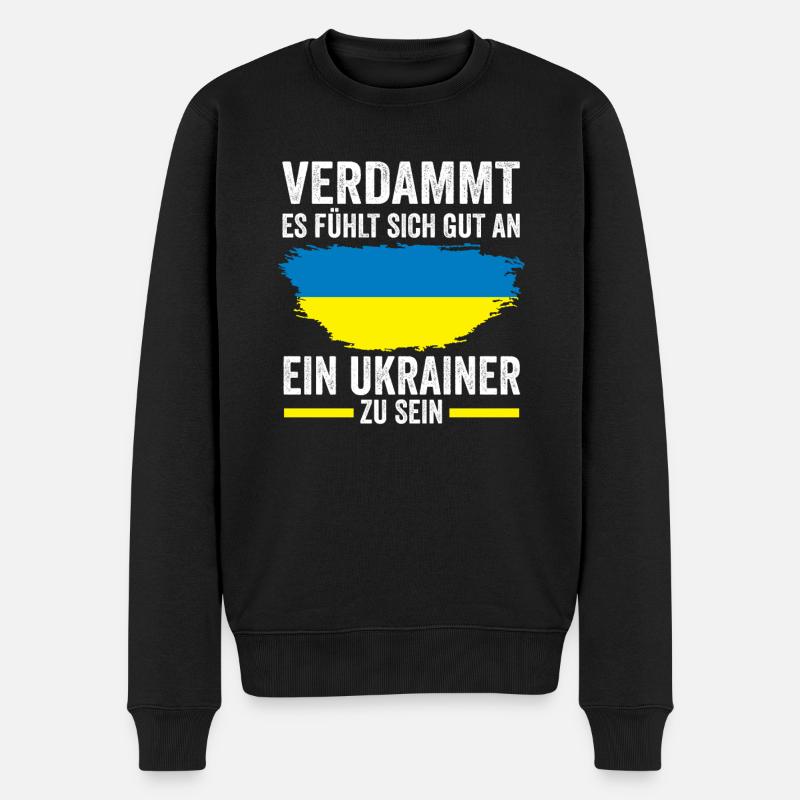 Ukraine Ukrainer Ukrainisches - Männer Premium Bio Pullover - Schwarz