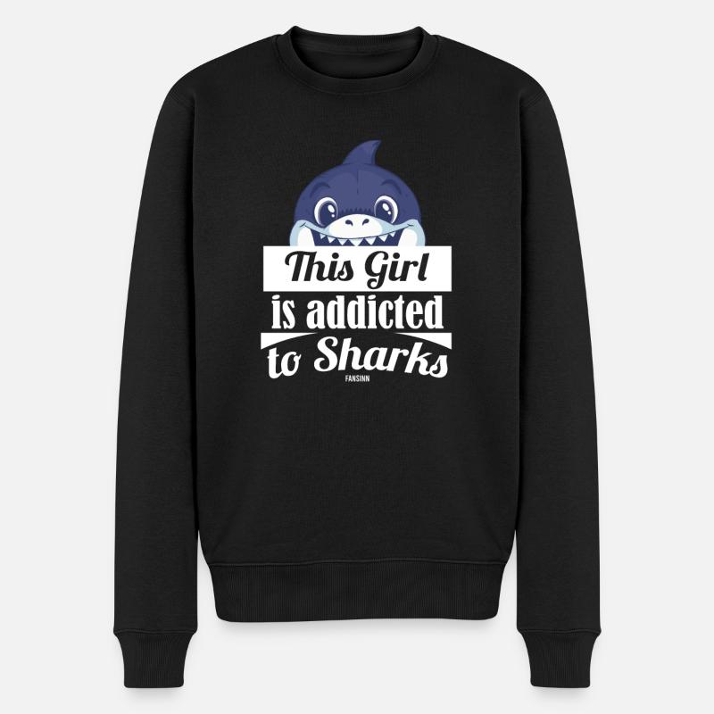 drôle d’image de poisson pour les filles - Pull Premium bio Homme - noir