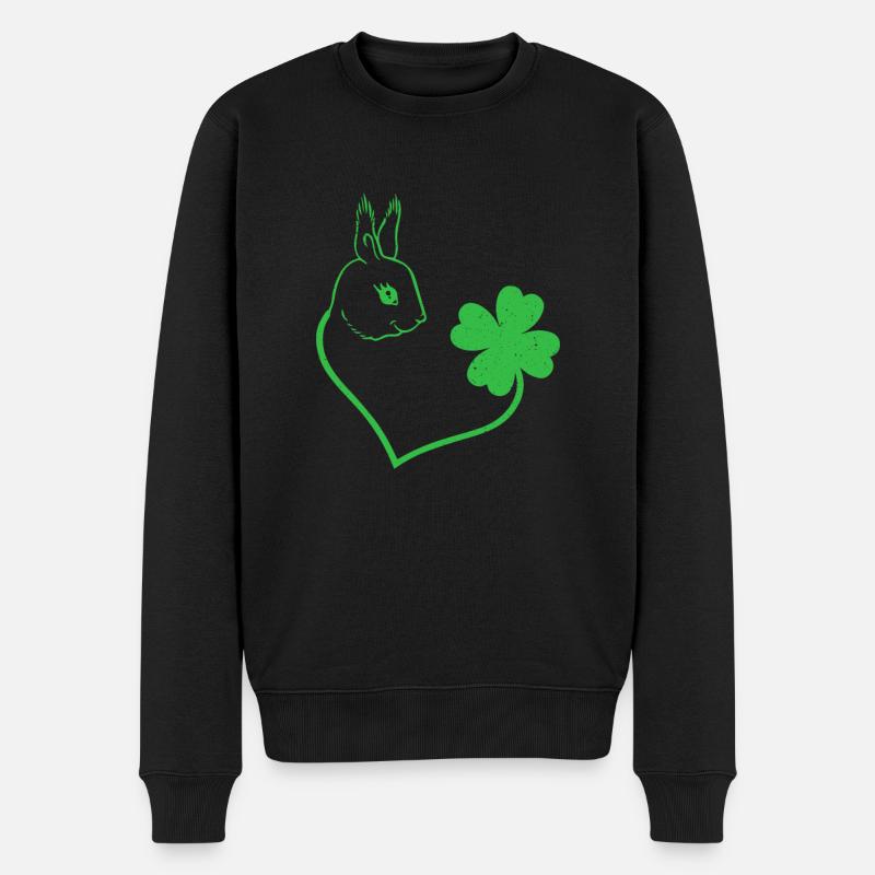Squirrel Cloverleaf Heart Cloverleaf - Men's Premium Organic Jumper - black