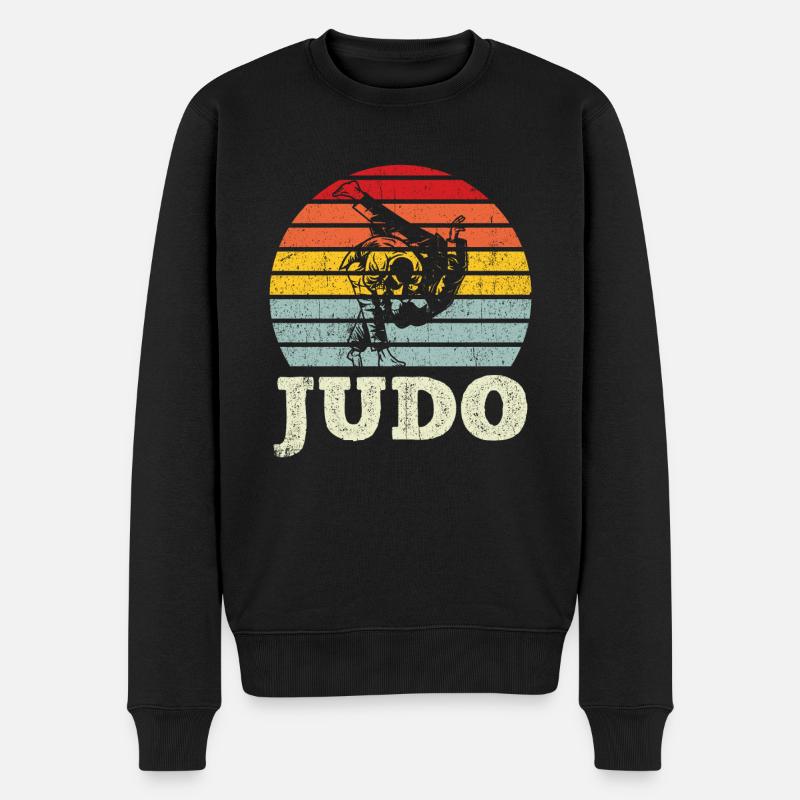 Vintage Judo Judoka - Männer Premium Bio Pullover - Schwarz