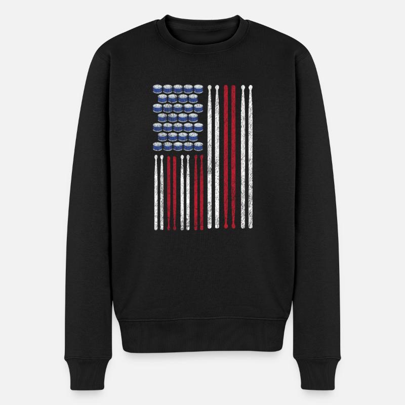 Drums Drummer Gift - Men's Premium Organic Jumper - black