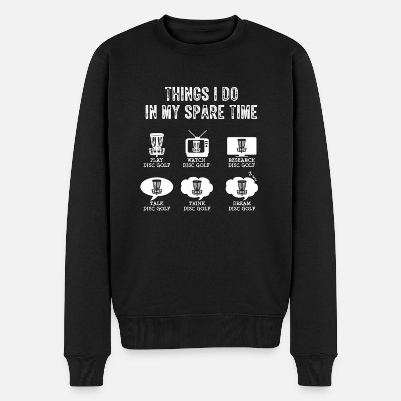 Drôle de Frisbee-loisirs-disc-golf-vendanges - Pull Premium bio Homme - noir