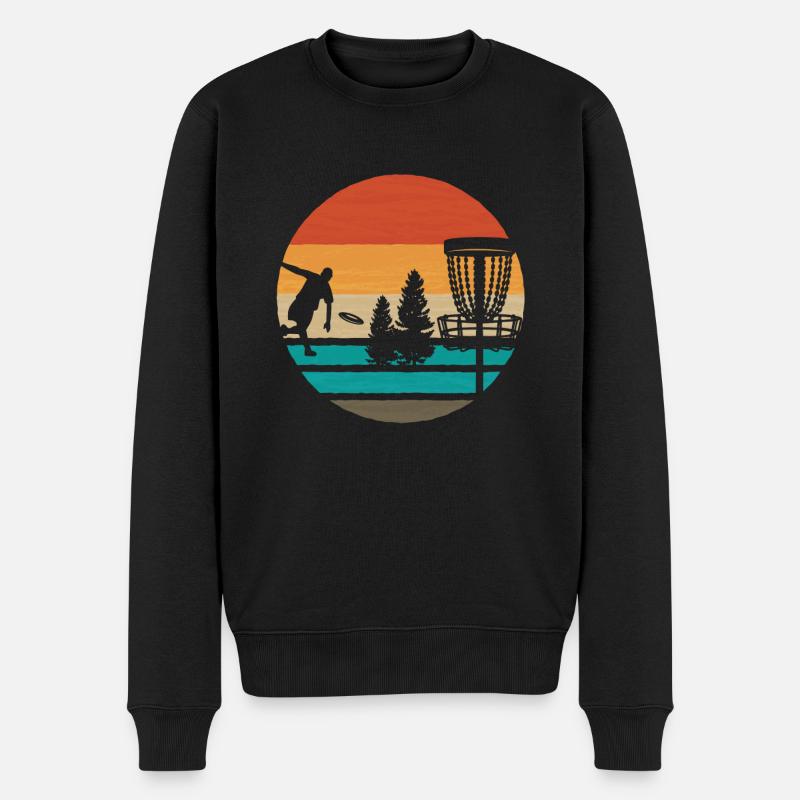 Weinlese-frisbee-disc-golf - Männer Premium Bio Pullover - Schwarz
