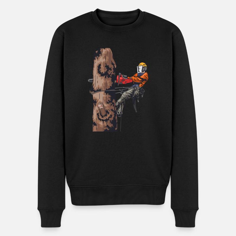 Motorsäge Waldarbeiter Kettensäge Holzfäller - Männer Premium Bio Pullover - Schwarz