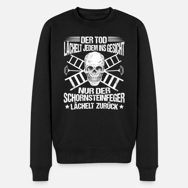 Schornsteinfeger Kaminkehrer Der Tod lächelt jeden - Männer Premium Bio Pullover - Schwarz