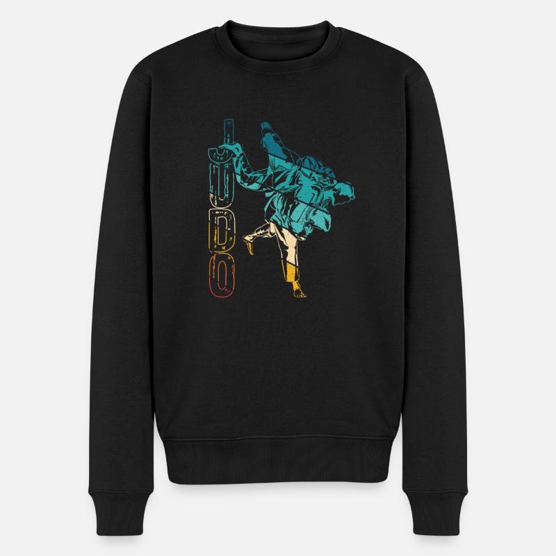 Vintage Judo Judoka - Männer Premium Bio Pullover - Schwarz