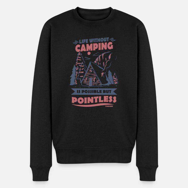 Camping - Männer Premium Bio Pullover - Schwarz