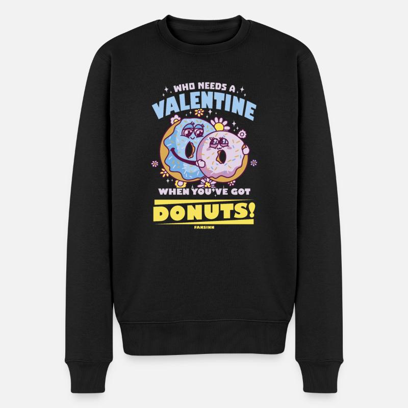 Donut - Männer Premium Bio Pullover - Schwarz