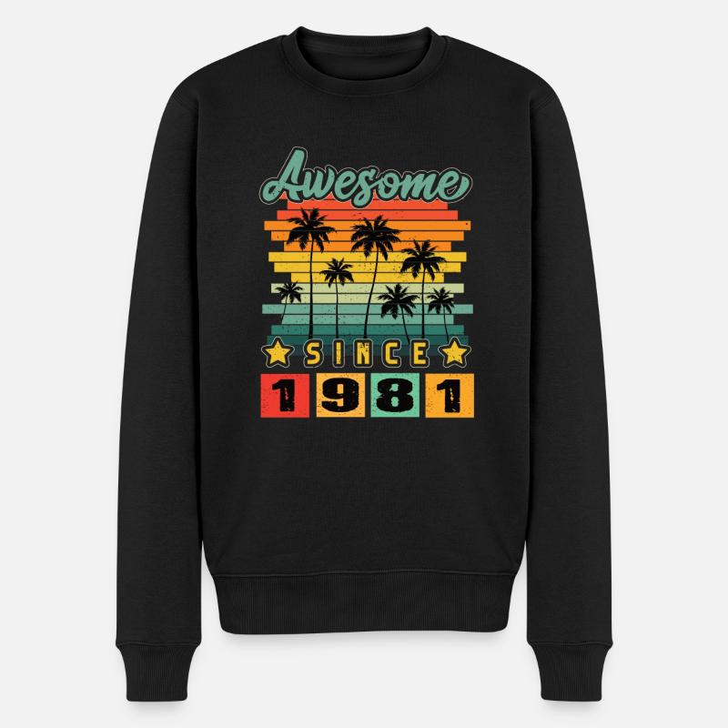 Awesome Since 1981 - Männer Premium Bio Pullover - Schwarz