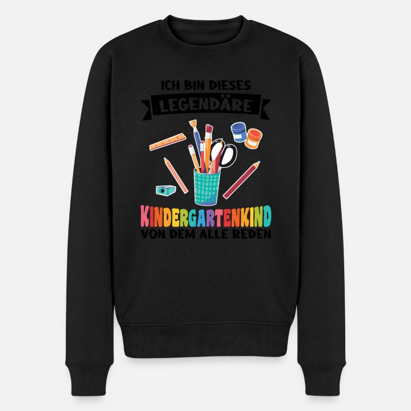 Kindergarten Anfang Kindergartenanfänger Geschenk - Männer Premium Bio Pullover - Schwarz