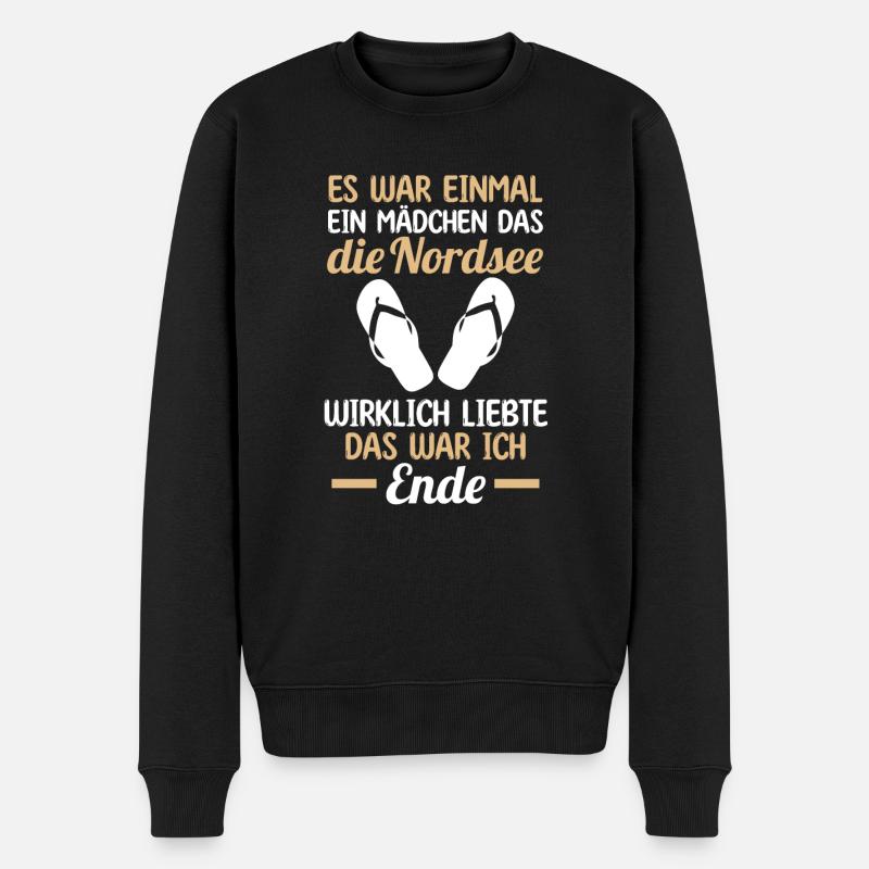 Es war einmal ein Mädchen das Nordsee wirklich lie - Männer Premium Bio Pullover - Schwarz