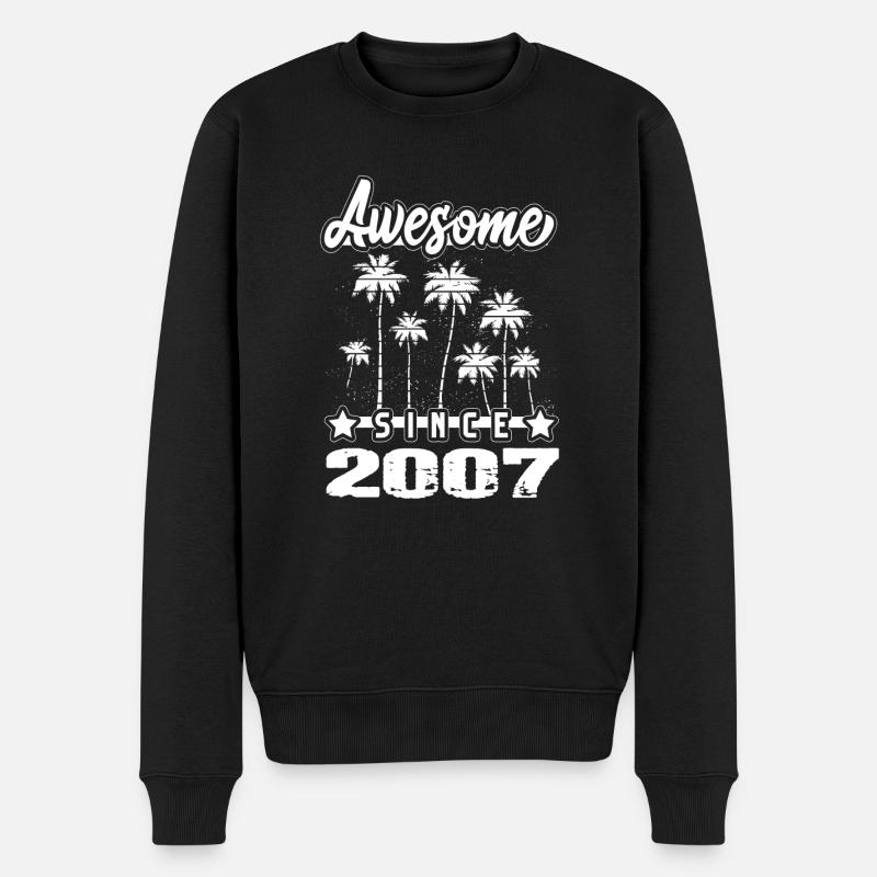 Awesome Since 2007 - Männer Premium Bio Pullover - Schwarz
