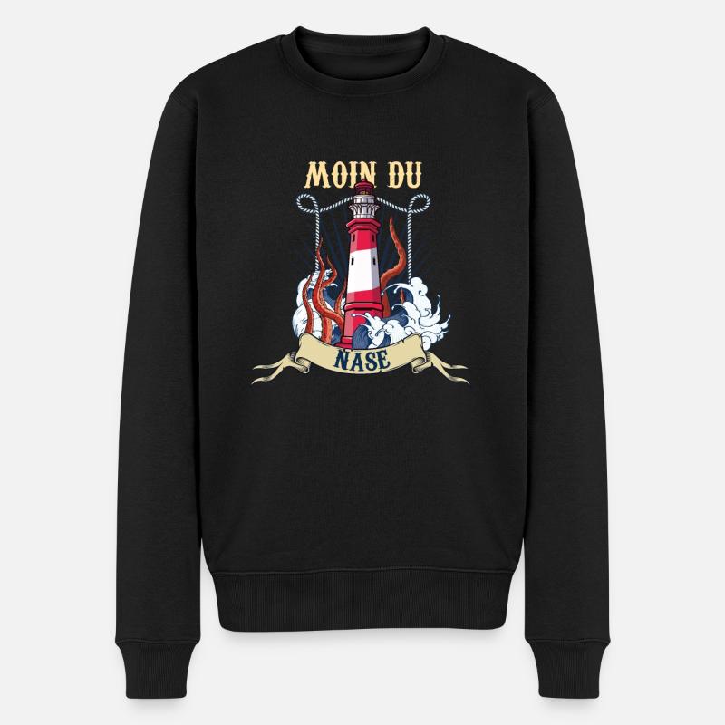 Phare Vagues Mer Moin du Nase - Pull Premium bio Homme - noir