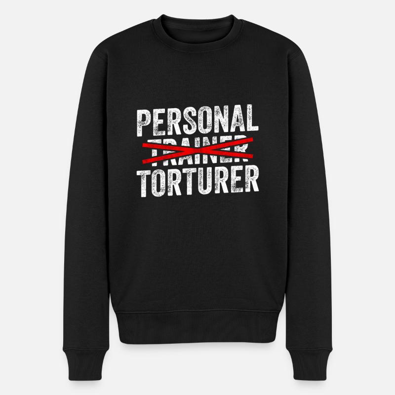 Fitness Coach - Personal Torturer - Männer Premium Bio Pullover - Schwarz
