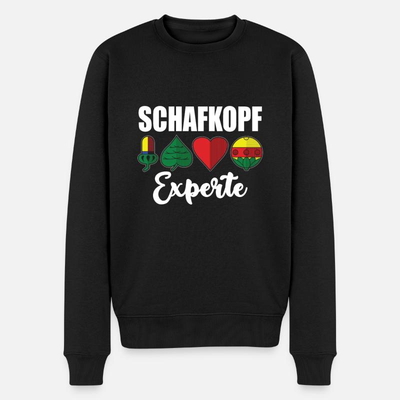 Schafkopf Experte Schafkopfkarten Bayern Watten - Männer Premium Bio Pullover - Schwarz