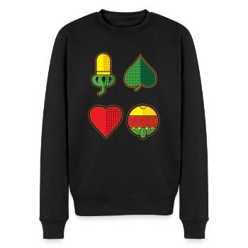 Schafkopfkarten Bayerisches Schafkopf Schnapsen - Männer Premium Bio Pullover - Schwarz - Vorne - Nico (187cm)