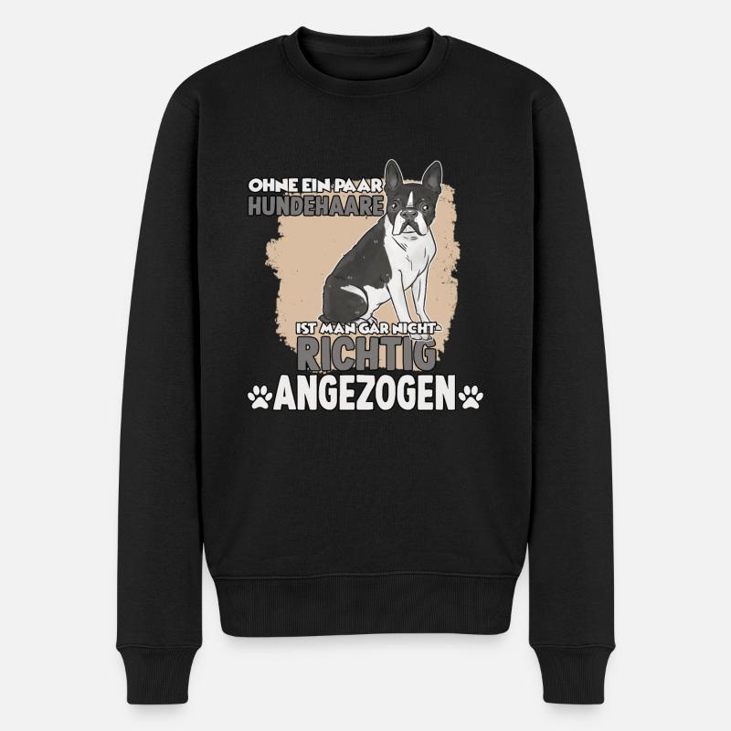 Lustiges Boston Terrier Motiv Boston Terrier - Männer Premium Bio Pullover - Schwarz