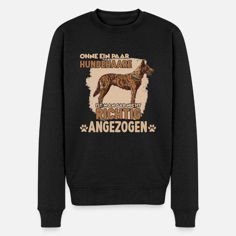 Lustiges Malinois Motiv Belgischer Schäferhund - Männer Premium Bio Pullover - Schwarz