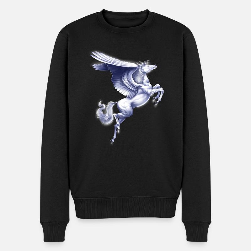 Griechisches Fabelwesen Pegasus - Männer Premium Bio Pullover - Schwarz