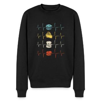 Pastry Chef Baking Baker Muffin Heartbeat - Männer Premium Bio Pullover - Schwarz - Vorne - Nico (187cm)