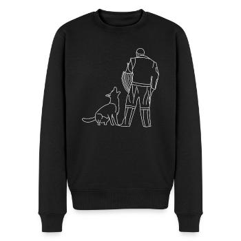 Schäferhund vor Helfer Verbellen IGP - Männer Premium Bio Pullover - Schwarz - Vorne - Nico (187cm)