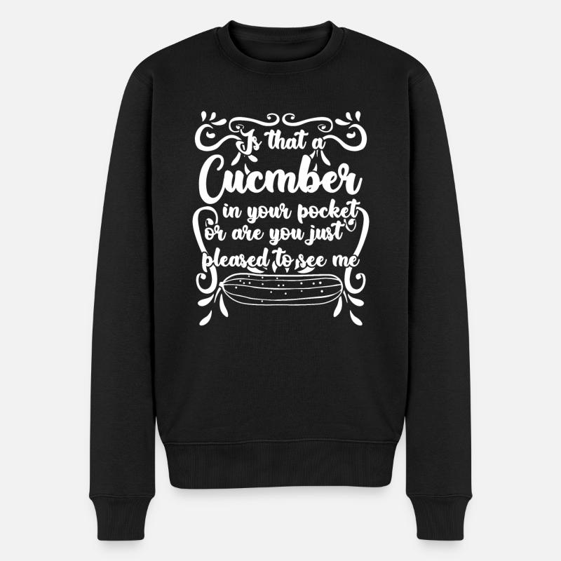 Gurke lustiger Spruch mit Gurken - Männer Premium Bio Pullover - Schwarz
