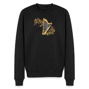 Harfe I Saiteninstrument Musik Motiv für Harfen - Männer Premium Bio Pullover - Schwarz - Vorne - Nico (187cm)