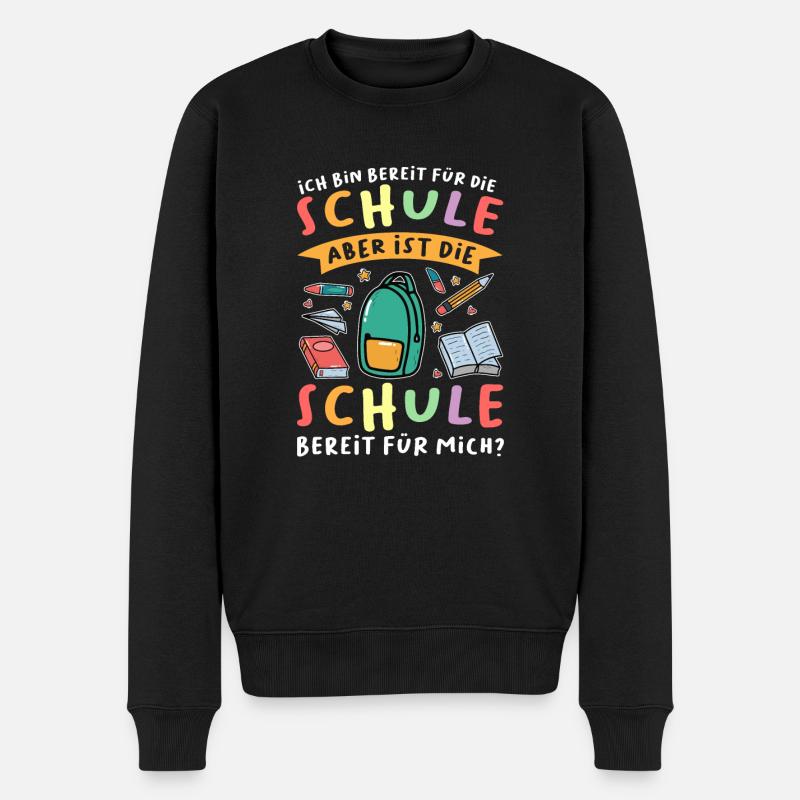 Schulkind Schulanfang Schulanfänger Geschenk - Männer Premium Bio Pullover - Schwarz