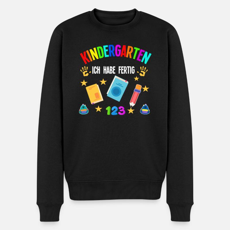 Kindergarten Abschluss Kita-Abschluss Geschenk - Männer Premium Bio Pullover - Schwarz