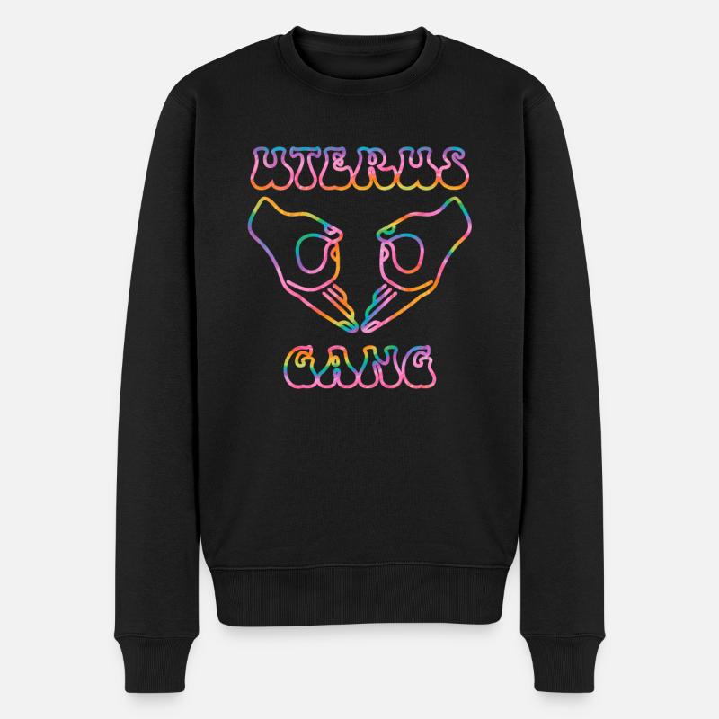 Uterus-Bande - Männer Premium Bio Pullover - Schwarz