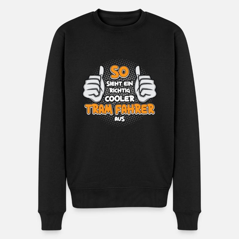 Straßenbahn Straßenbahnfahrer Tram Trambahn - Männer Premium Bio Pullover - Schwarz