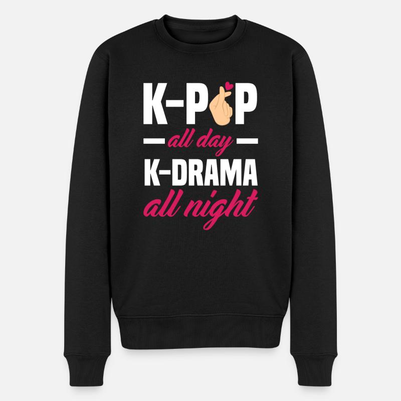 K-Pop K-Drama Koreanische Popmusik - Männer Premium Bio Pullover - Schwarz