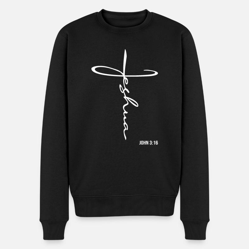 Jeshua Yeshua Jésus Croix Dieu Foi Chrétienne - Pull Premium bio Homme - noir