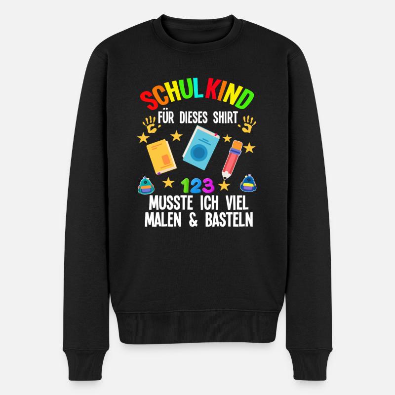 Schulkind Einschulung Schulbeginn Geschenk - Männer Premium Bio Pullover - Schwarz