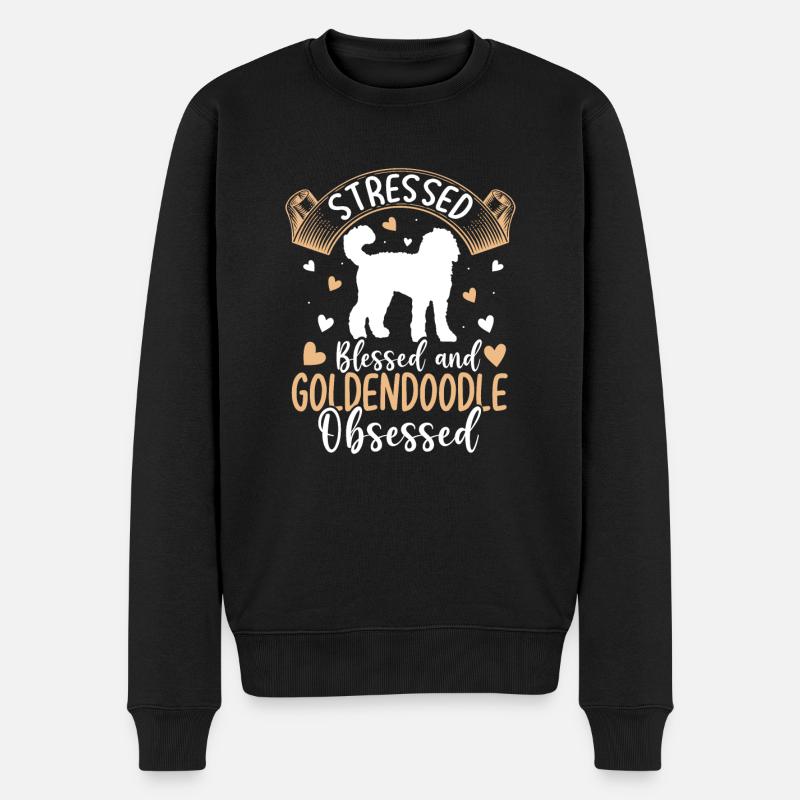 Gesegneter Goldendoodle Besessener Lustiger - Männer Premium Bio Pullover - Schwarz