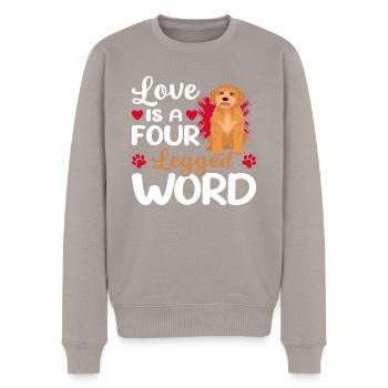 Goldendoodle Liebe Vierbeiner Wort Lustiger - Männer Premium Bio Pullover - Taupe - Vorne - Nico (187cm)